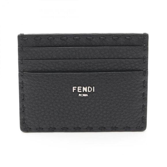 FENDI Black Leather Card Holder - Picture 1 of 5